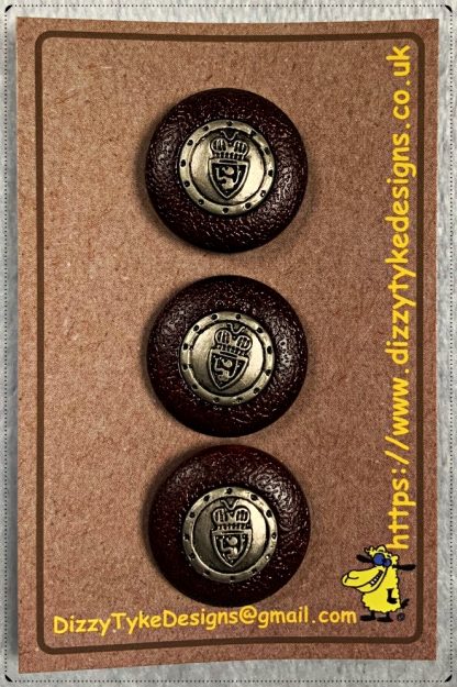 Buttons - Leather and Crest