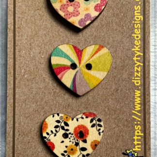 Buttons - Wooden Hearts