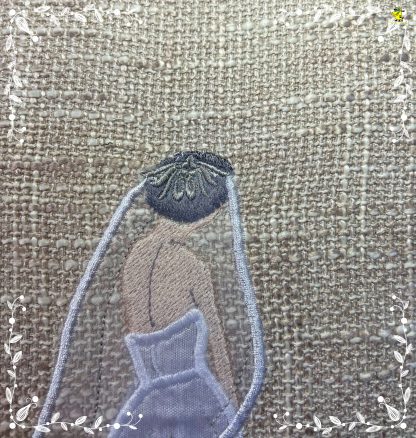 Bride wearing Veil Cushion - Image 3